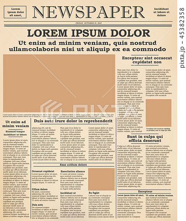 old newspaper front page 45382358