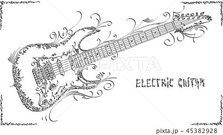 Vector Illustration Drawing Of Electric Guitar のイラスト素材