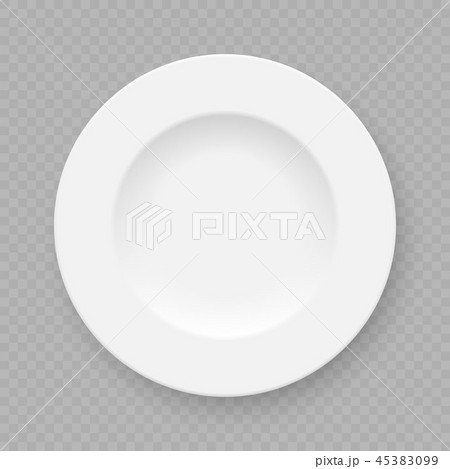 Realistic white plate dish Realistic white plate dish 45383099