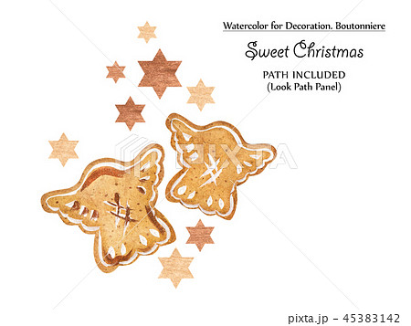 Sweet vignettes with gingerbreads and golden stars Sweet vignettes with gingerbreads and golden stars 45383142