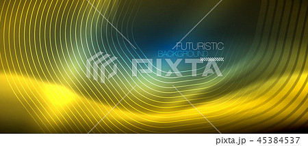 Neon glowing lines, magic energy space light concept, abstract background wallpaper design 45384537