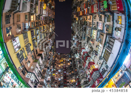 香港　モンスターマンション　夜景 45384858