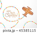 Chrismtas card with gingerbread airplane and sugar candies 45385115