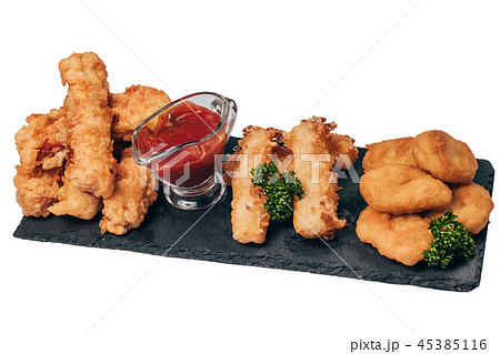 set of snacks, breaded and ketchup 45385116