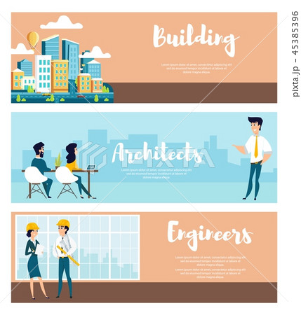 Set of the layout of the city and the architect 45385396
