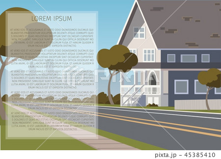 Vector illustration road along the inhabited city 45385410