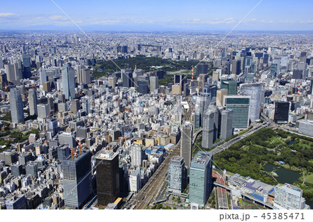 都市風景／汐留周辺、空撮、2017撮影 45385471