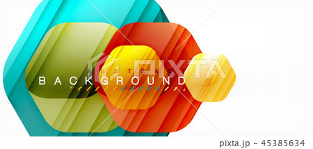 Glossy color hexagons modern composition background, shiny glass design Glossy color hexagons modern composition background, shiny glass design 45385634
