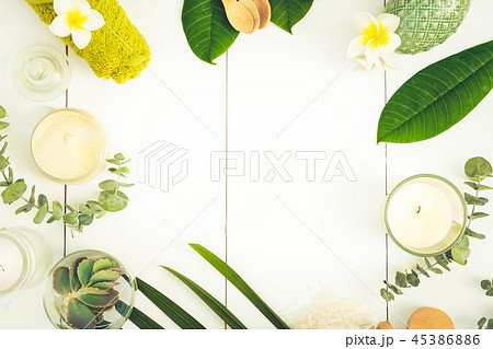 Beauty background with facial cosmetic products 45386886