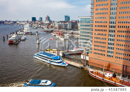 View of a Hamburg harbour 45387995