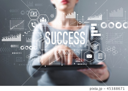 Success with woman using a tablet 45388671