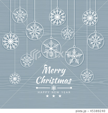 Merry Christmas card with Snowflakes banner Merry Christmas card with Snowflakes banner 45389240