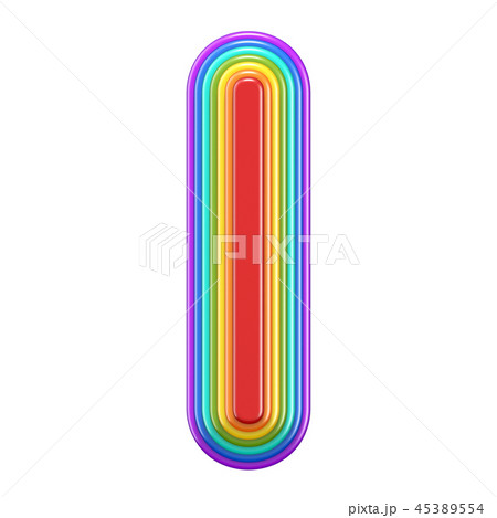 Concentric rainbow font letter I 3D 45389554