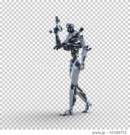 Humanoid robot perming3DCG Illustration material 45389752