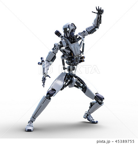 Humanoid Robot Perming3dcg Illustration Material Stock Illustration