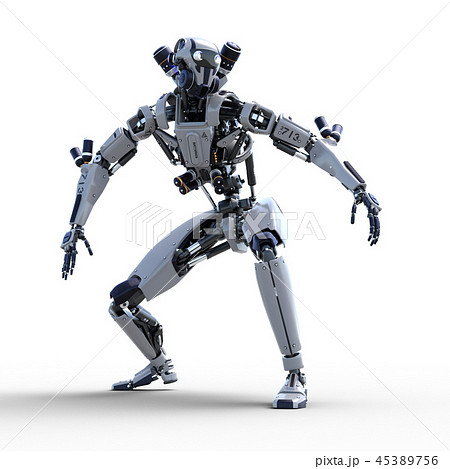 Humanoid Robot Perming3dcg Illustration Material Stock Illustration