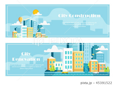 Set landscape architecture of the modern city 45391522