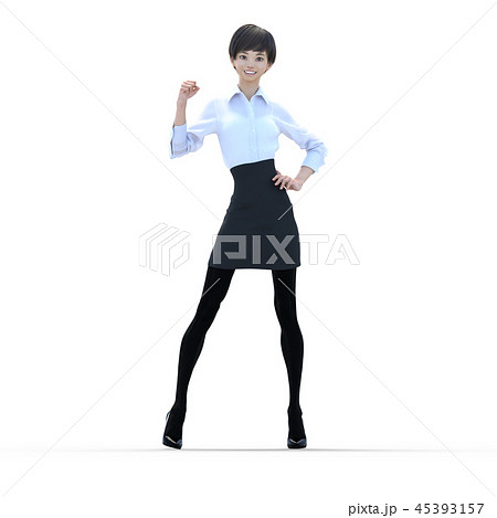 ポーズするビジネスウェアの女性 perming3DCGイラスト素材 ポーズするビジネスウェアの女性 perming3DCGイラスト素材 45393157