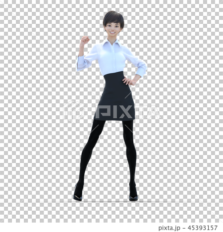 ポーズするビジネスウェアの女性 perming3DCGイラスト素材 ポーズするビジネスウェアの女性 perming3DCGイラスト素材 45393157