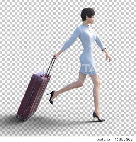 旅行に出かける若い女性 permi g3DCG イラスト素材 旅行に出かける若い女性 permi g3DCG イラスト素材 45393868