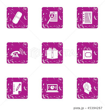 Colloquy icons set, grunge style 45394267