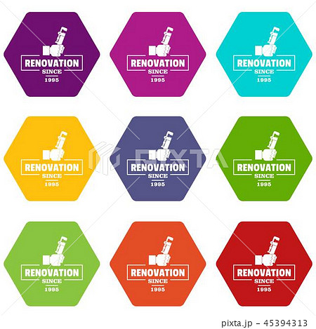 Renovation icons set 9 vector Renovation icons set 9 vector 45394313
