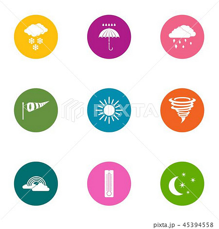 Weather condition icons set, flat style 45394558
