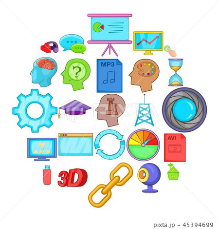 Progress icons set, cartoon style 45394699