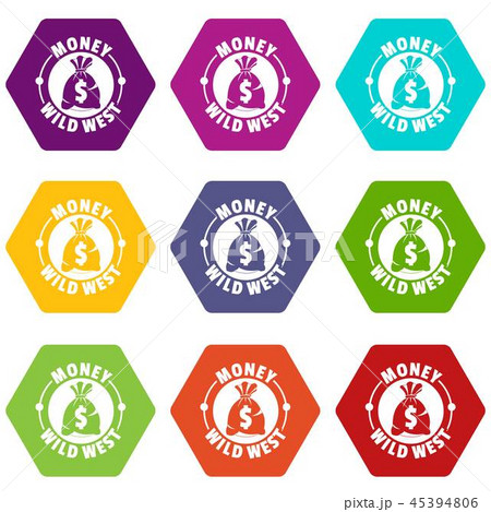 Money wild west icons set 9 vector 45394806