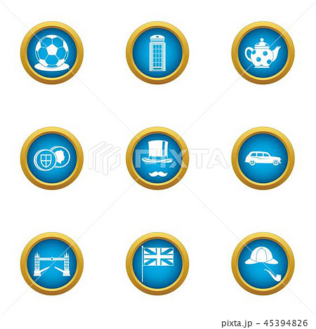 London bridge icons set, flat style 45394826