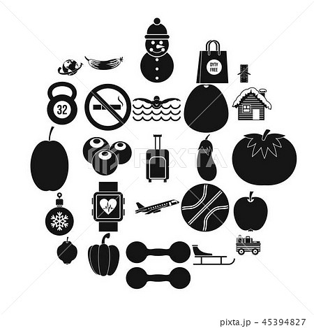 Practice icons set, simple style 45394827