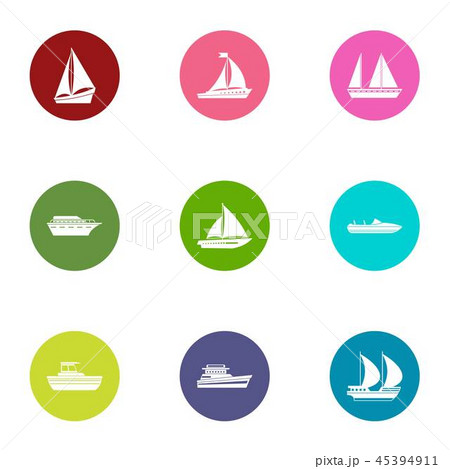 Blank icons set, flat style 45394911