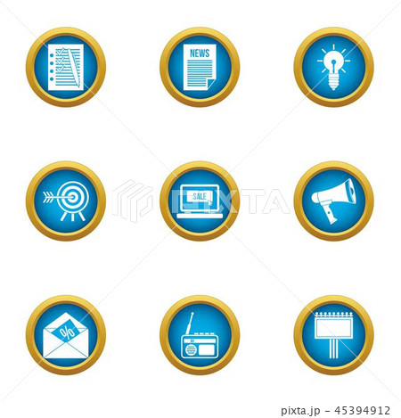 Headline icons set, flat style 45394912