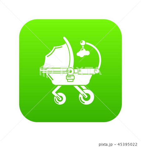 green baby carriage clipart