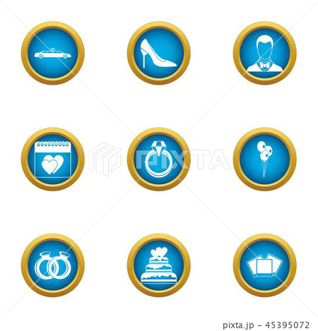 Church wedding icons set, flat style Church wedding icons set, flat style 45395072