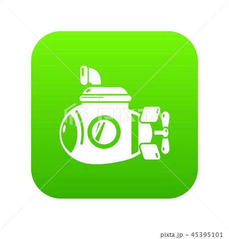 Submarine ocean icon green vector Submarine ocean icon green vector 45395101