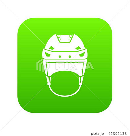 Hockey helmet icon digital green 45395138