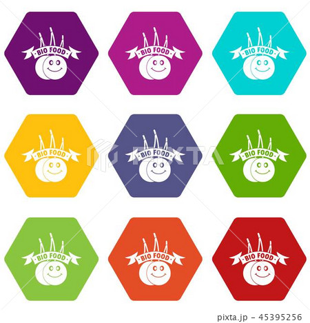 Bio food icons set 9 vector Bio food icons set 9 vector 45395256