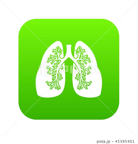 Lungs icon digital green 45395401
