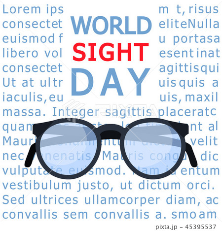 Glasses sight day concept background, flat style 45395537