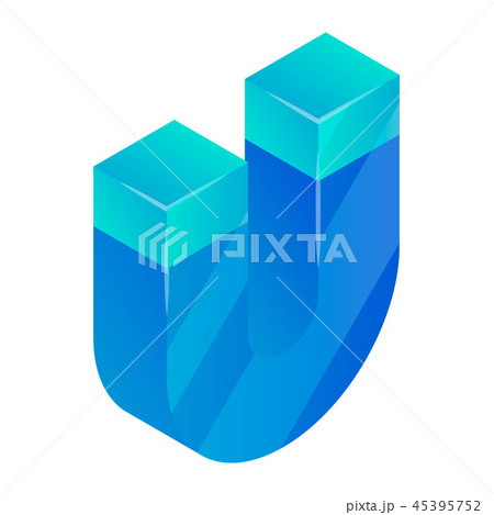 Blue magnet icon, isometric style 45395752