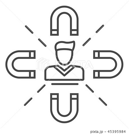 Client magnet retention icon, outline style 45395984