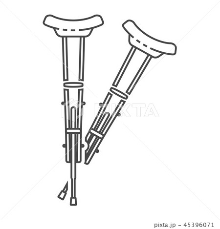 Metal crutches icon, outline style Metal crutches icon, outline style 45396071