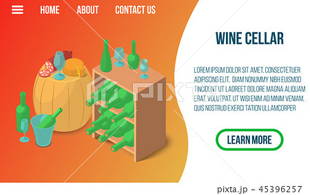 Wine cellar concept banner, isometric style Wine cellar concept banner, isometric style 45396257