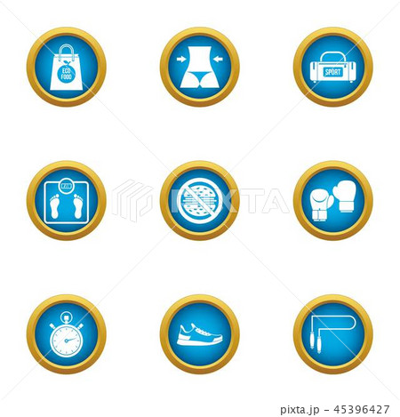 Gambol icons set, flat style 45396427