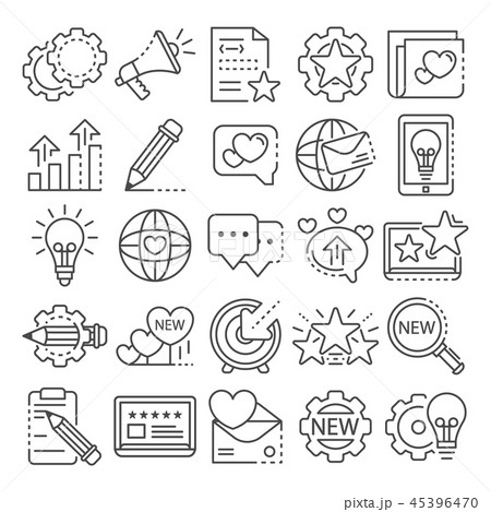 Brand icon set, outline style 45396470