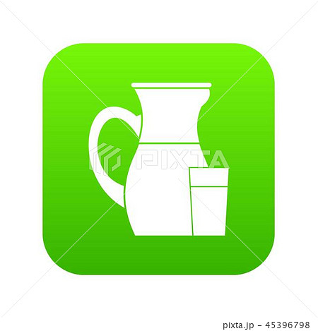Jug of milk icon digital green 45396798