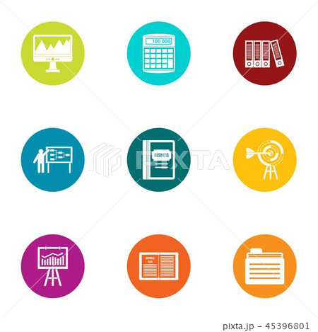 Error statistics icons set, flat style 45396801