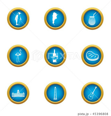 Instinctive icons set, flat style 45396808