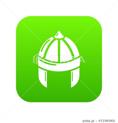 Knight helmet guard icon green vector Knight helmet guard icon green vector 45396960